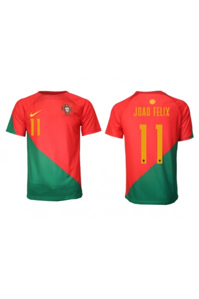 Portugali Joao Felix #11 Jalkapallovaatteet Kotipaita MM-kisat 2022 Lyhythihainen